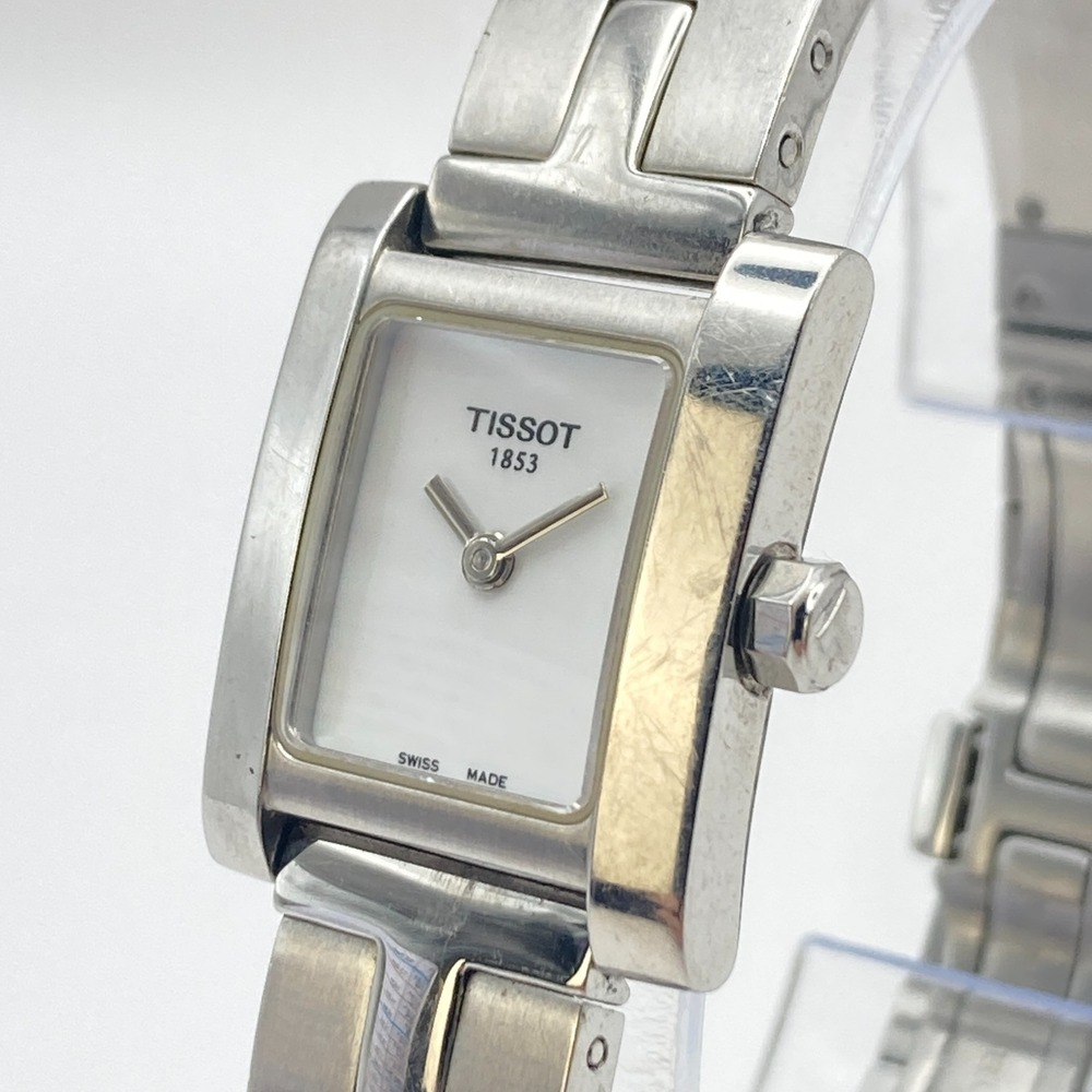 Tissot Women's Watch 20mm Silver Tone L950K MOP Swiss Made Tank New Battery 7"